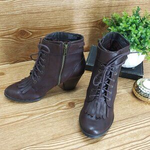 BELLA VITA ankle boots brown leather heels sz.7.5M